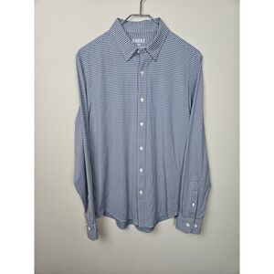 RHONE Mens Slim Fit Gingham Button Down Long Sleeve Dress Shirt Italian Fabric